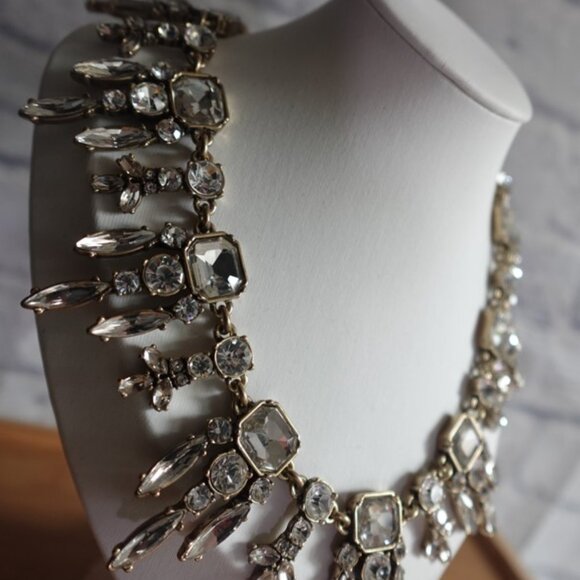 Banana Republic Gold Bejeweled Statement Necklace - Picture 2 of 10